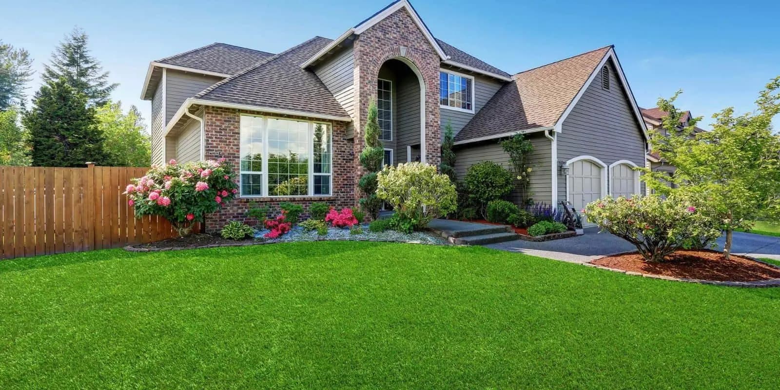 Beautifully landscaped outdoor seating area