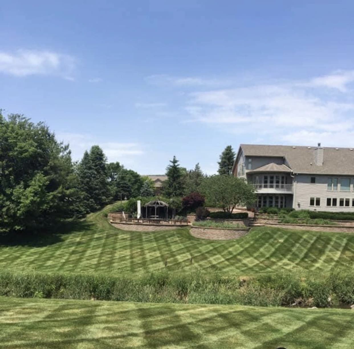 Fresh cut lawn stripes
